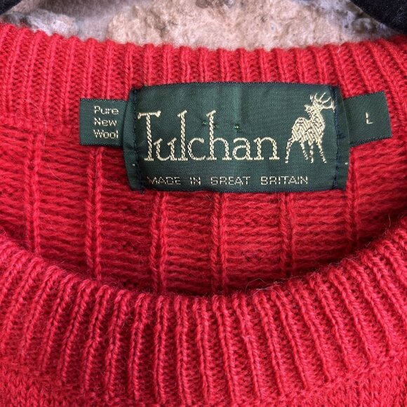 Tulchan Vintage Red Parrot 100% Wool British Made Sweater Size Large - Picture 2 of 8